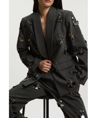 Women's Embellished Single-Breasted Blazer