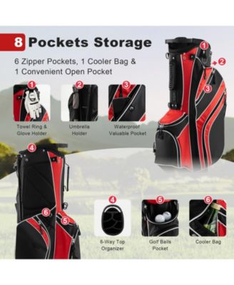 Lightweight Golf Stand Cart Bag with Shoulder Strap, Portable Carry Design