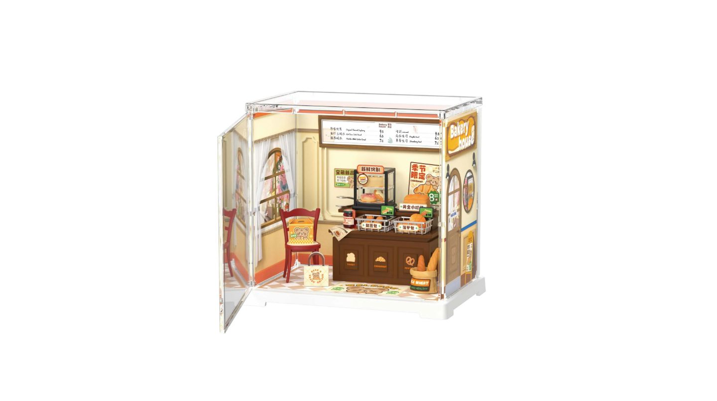 Детские конструкторы Robotime Super Creator Mini Butter Bakery House, DIY Plastic Miniature Kits Retail Store Series, Mini Model House Building Set for Teens DIY Crafts, цвет: Жёлтый — фото 1