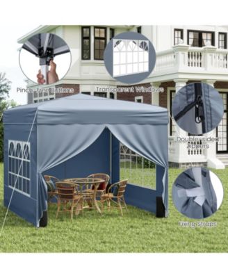 10x10 ft Pop-Up Canopy Tent Outdoor Patio Shelter with 4 Sidewalls