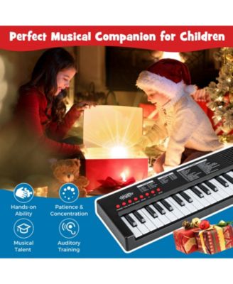 37-Key Kids Piano Keyboard with 8 Rhythms & Microphone