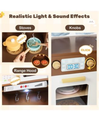 Wooden Outdoor Mud Kitchen for Kids, Play Kitchen Toy for Ages 3–8