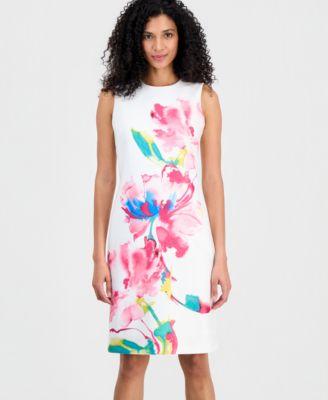 Women's Sleeveless Crewneck Sheath Dress