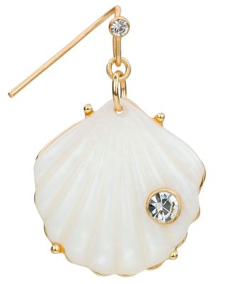 Gold-Tone Plated Shell Drop Earrings