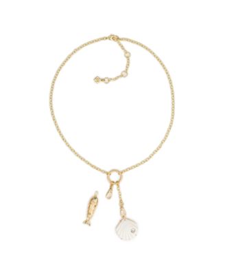 Gold-Tone Plated Removable Charm Necklace