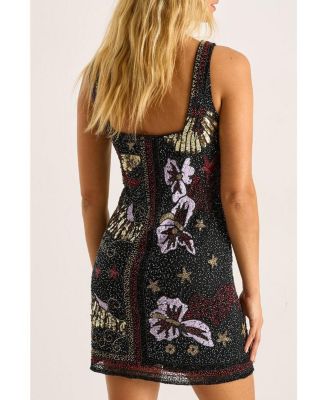 Women's Celestial Beaded Mini Dress