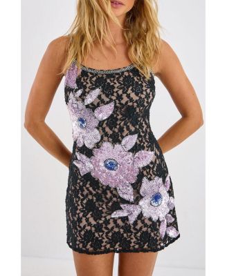 Women's Lace Embellished Mini Dress