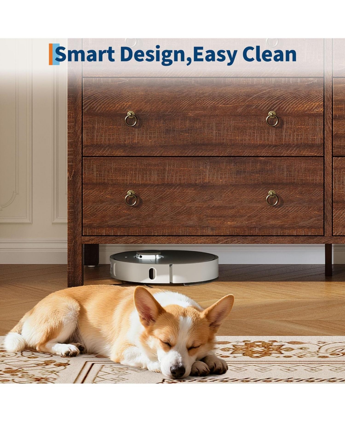 gaomon Modern 6 Drawer Dresser for Bedroom, Dresser Tv Stand with Large Drawers, Walnut Natural Texture