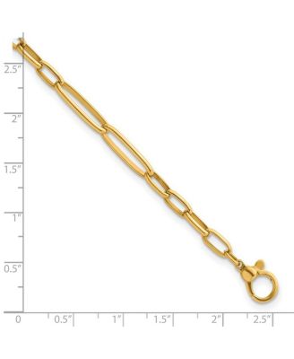 Solid 18k Yellow Gold Italian 8 Inch 5.9mm Sizes Paperclip Links Bracelet