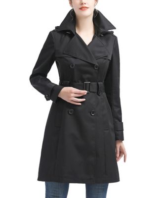 Women's Hooded Water-Resistant Trench Coat
