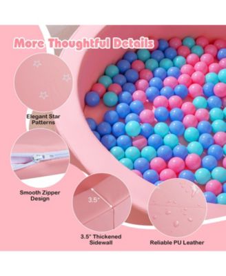 42.5-Inch Round Foam Ball Pit for Toddlers with Sponge Filling, Washable Cover