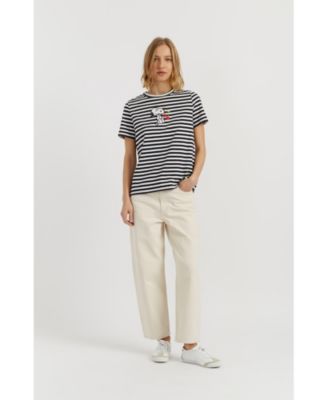 Women's Cotton Snoopy Breton Cherry T-Shirt