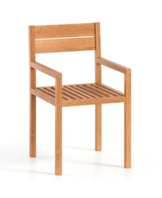 Teak Wood Outdoor Dining Armchair for Patio or Garden