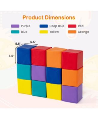 12-Piece Soft Foam Building Blocks and Climbing Cubes Set for Kids