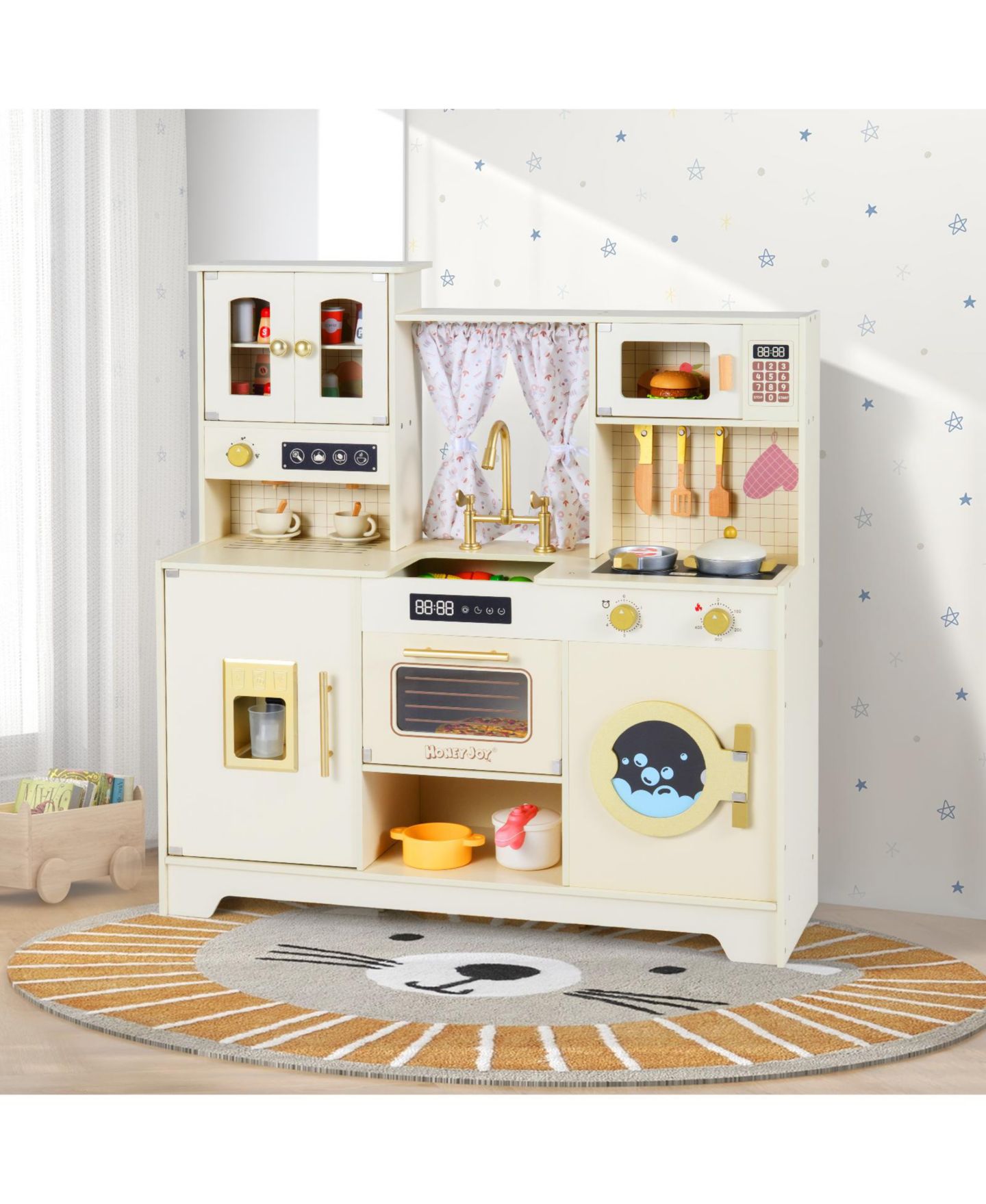 Детские игрушки Mecale Wooden Kitchen Playset, 14-Piece Set, Ages 3+, цвет: Коричневый — фото 2