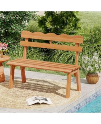 Heavy-Duty 800 lb Capacity Acacia Wood Outdoor Garden Bench