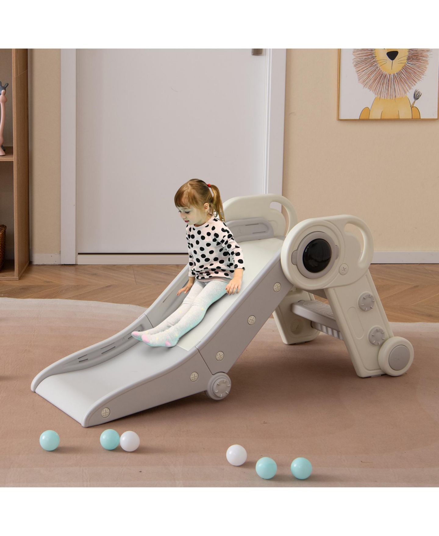 Детская игрушка Mecale 2-in-1 Baby Slide and Climber for Toddlers, 18+ Months, цвет: Белый — фото 2