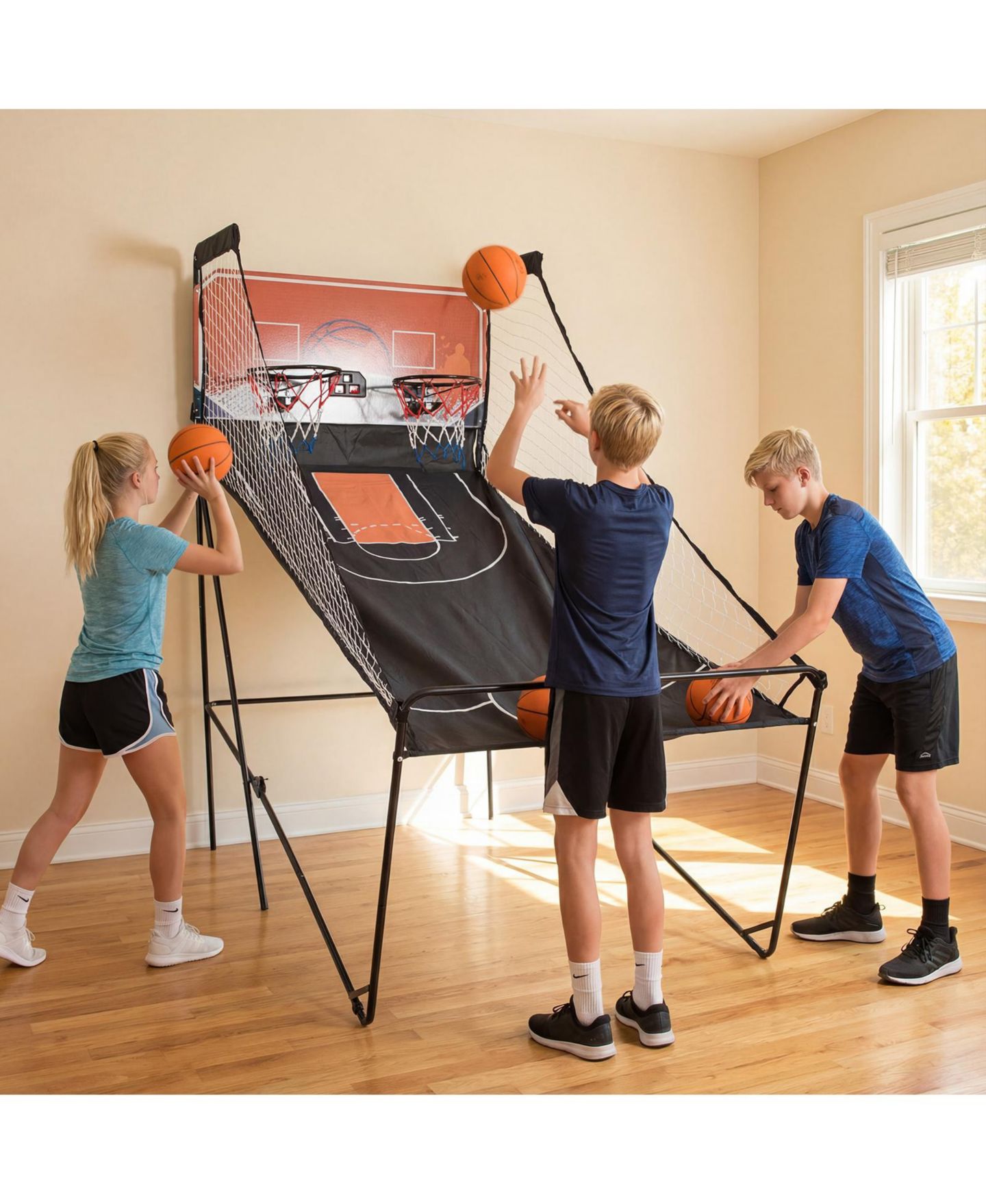 Детская игрушка Mecale Basketball Arcade Game Collection Foldable 8-Mode LED Scoreboard, Ages 8+, цвет: Чёрный — фото 2