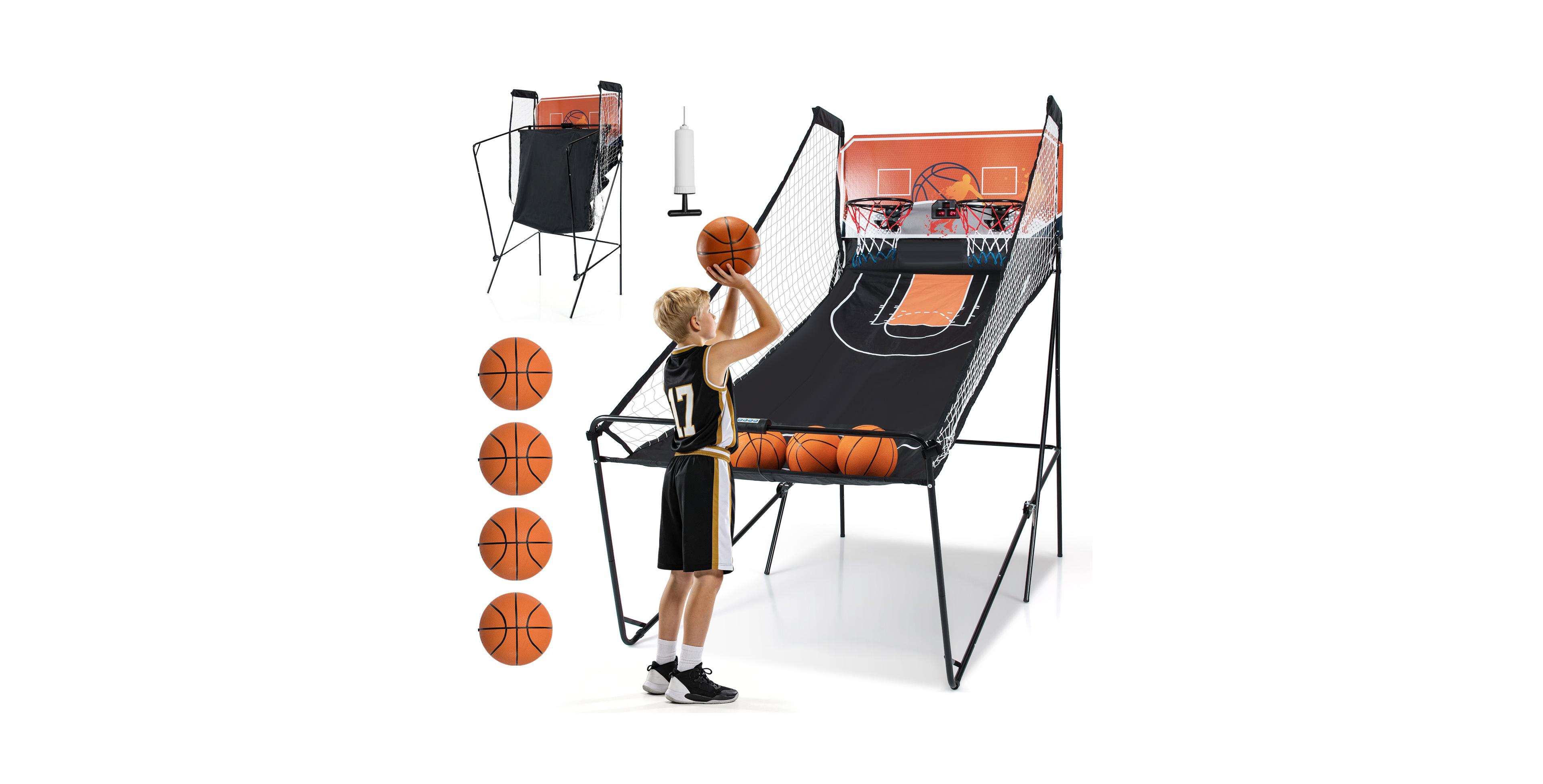 Mecale Basketball Arcade Game Collection Foldable 8-Mode Led Scoreboard, Ages 8+