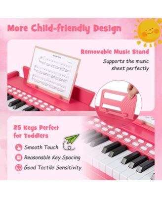25-Key Children's Piano Keyboard, Adjustable Speed & Volume for Early Music Education and Fun