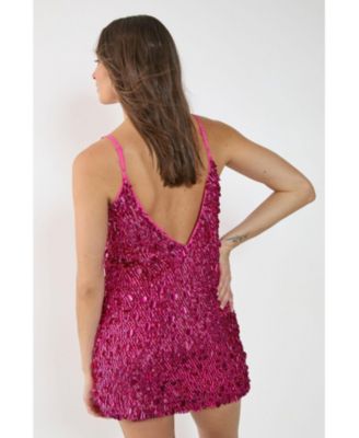 Women's Cluster Sequin Plunge Mini Dress