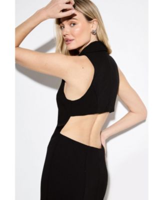 Women's Premium Open Back Waistcoat Midi Dress