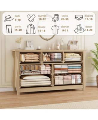 7 Dresser for Bedroom, 54 in Wide Drawer Dresser with Storage Freestanding, Wooden Closet Storage Chest for Living Room, Bedroom, Entryway