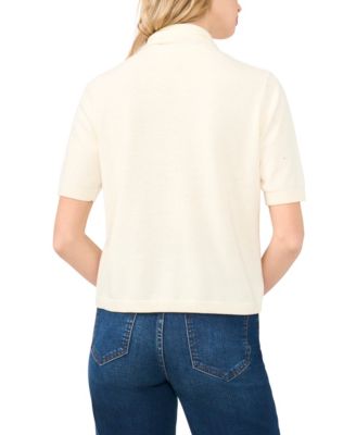 Women's Tie Neck Front Button Cardigan