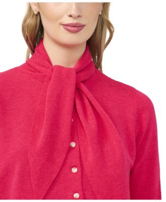 Women's Tie Neck Front Button Cardigan