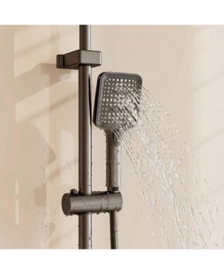 3-Spray Shower Faucet 2.5 GPM with Digital Display, LED Ambient Light, and 3-Mode Hand Shower.