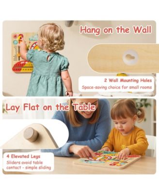 Montessori Wooden Learning Clock Toy for Toddlers, Seasons Theme
