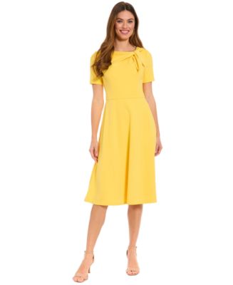 women's london times pleated fit & flare sweater dress English Factory