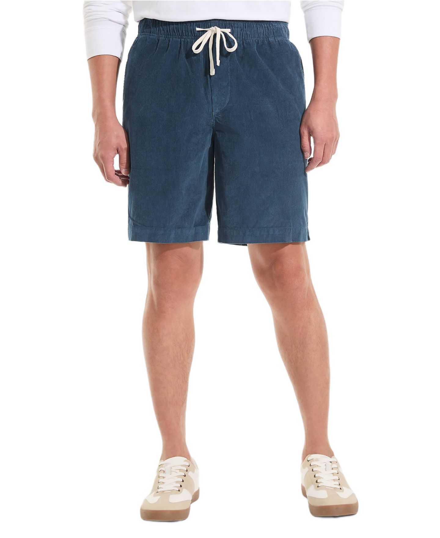 Мужские шорты Lands' End 9" Corduroy Pull On Deck Short, цвет: Глубокий океанский — фото 1
