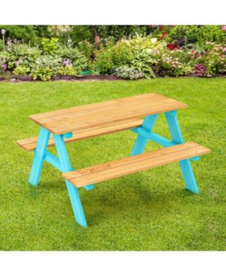 Kids Wooden Picnic Table with Benches for Indoor and Outdoor