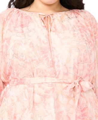 Plus Size Round Neck Shift Dress