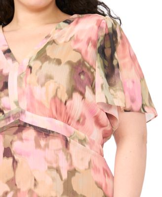 Plus Size V-Neck Empire Waist Maxi Dress