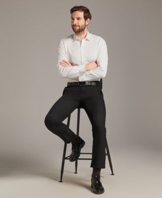 Men's Sateen Solid Contrast Buttons Dress Shirt