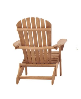 Outdoor Wooden Folding Adirondack Chair Set of 2 with BackRest, Wood Patio Chair for Garden Backyard