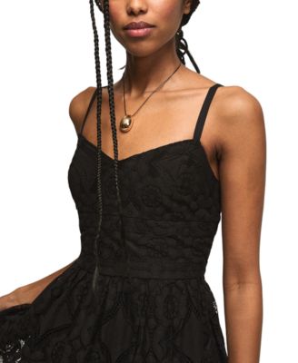 Women's Sweetheart Neck Drop Waist Ballet Midi Dress