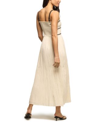 Women's Contrast Piped Square Neck Dress