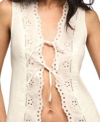 Women's Embroidered Schiffley Flyaway Tank Top