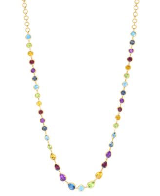 Effy Collection Multi-Gemstone 16 ct tw Necklace in Gold Over Silver - Yellow Gold 3487$