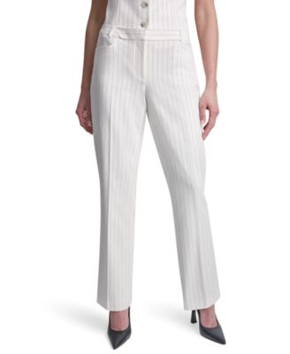 Petite Pinstripe Modern Fit Flared Pants