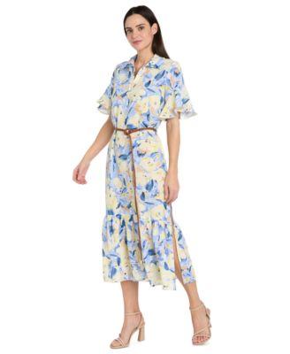 Women's Collared Midi Shirt Dress
