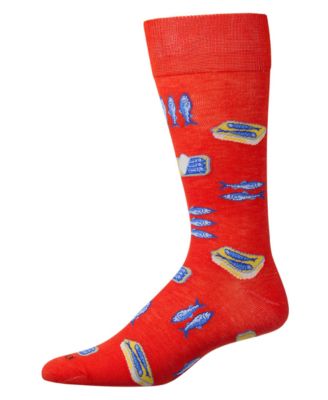 Men's Sardines Print Novelty Crew Socks