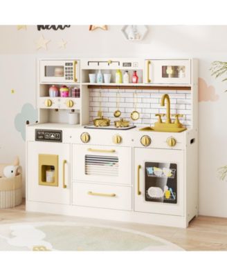 Pretend Toy Kitchen Set with Stove & Water Dispenser for Role-Playing Fun