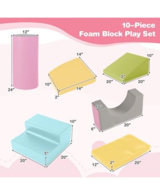 10-Piece Soft Foam Climbing Blocks for Toddlers, PU Leather Covers