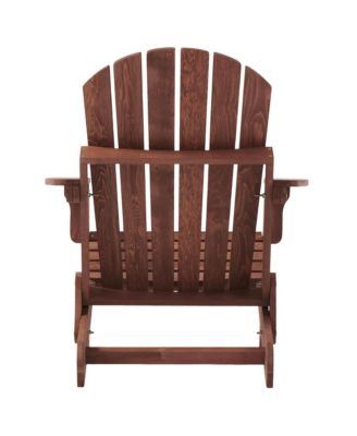 Outdoor Wooden Folding Adirondack Chair with BackRest & SeatBoard, Wood Patio Chair