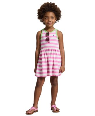 Girls' 2T-6X Striped Cotton Jersey Dress