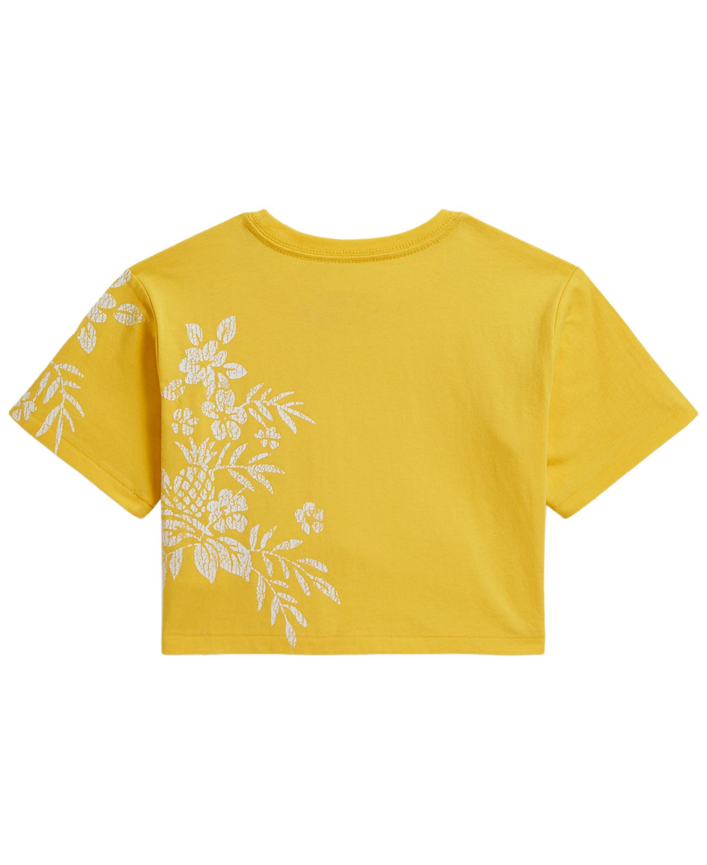 Футболка Polo Ralph Lauren Floral-Print Cotton Boxy T-Shirt для девочек, цвет: Жёлтый — фото 2